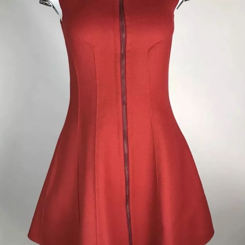 THEORY Bobbi Wool Zip Up Sleeveless Dress - Picture 8 of 8